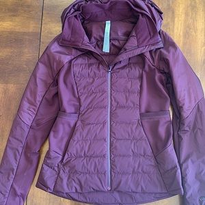 Lululemon Down For It All Jacket
Color: Cassis (Burgundy).   Size: 10